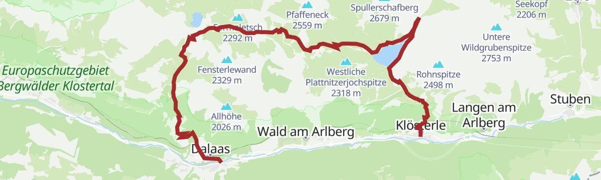 Route map: 3-Tages-Tour Spullersee und Formarinsee